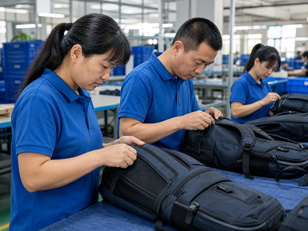 Quality control inspection for custom bag bulk production