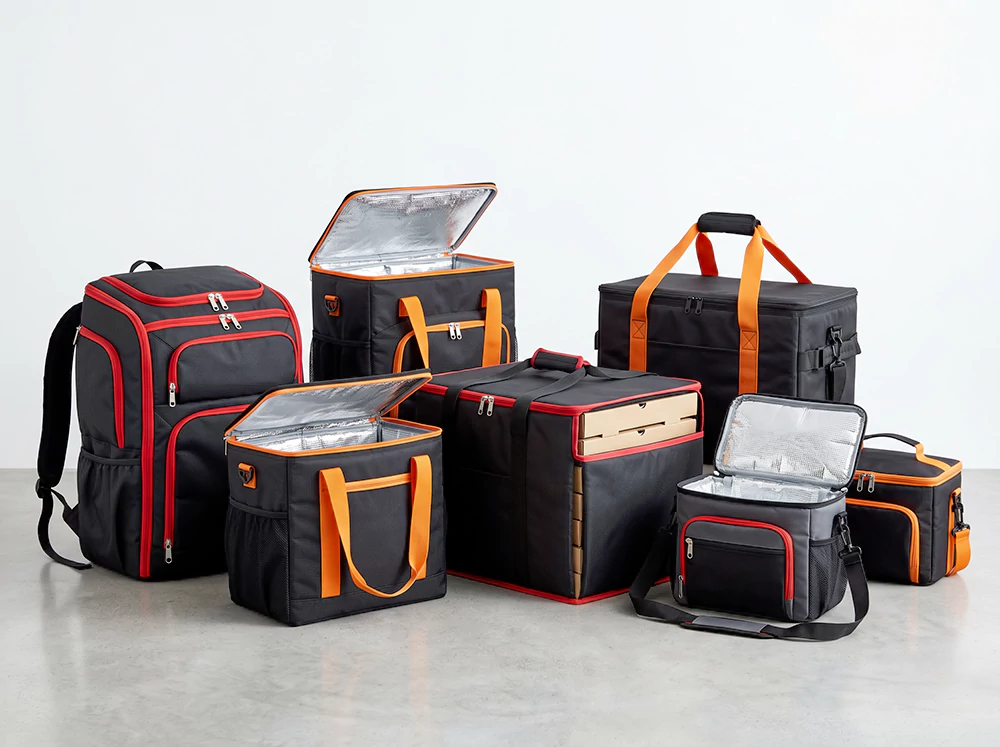 Custom cooler bags and delivery bags OEM manufacturing for food delivery grocery and cold chain brands