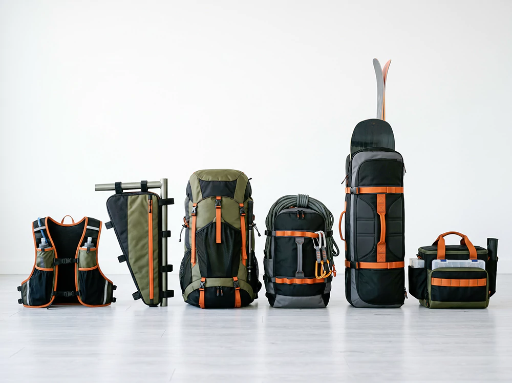 Custom outdoor sports bags OEM manufacturing for running cycling hiking climbing skiing and fishing brands