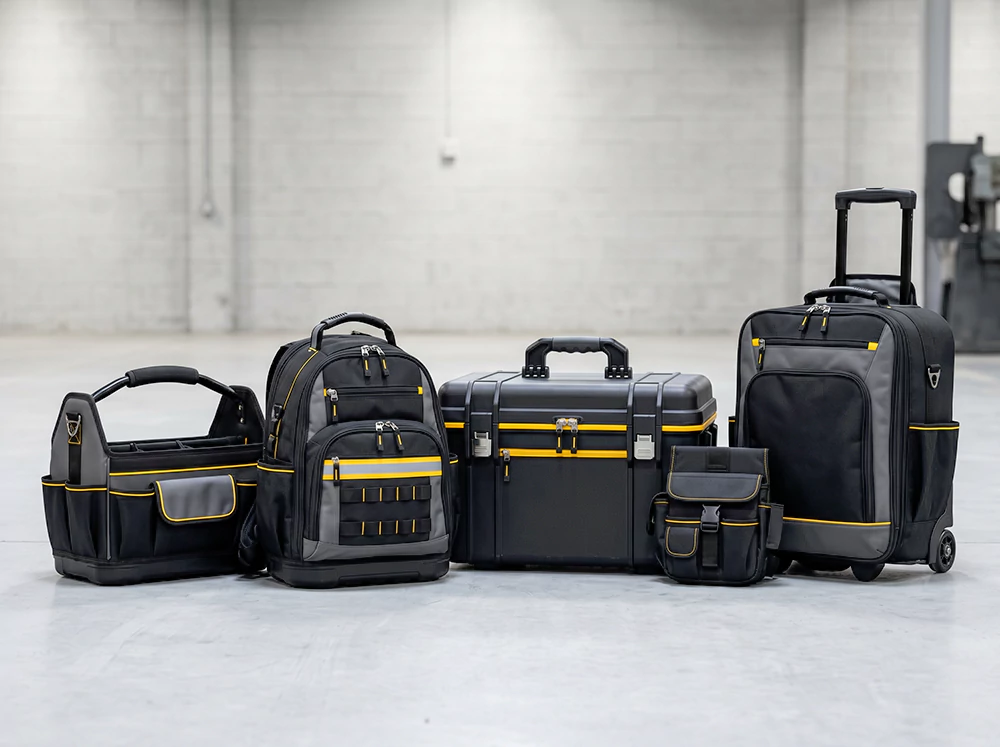 Custom tool bags and equipment cases OEM manufacturing for technicians contractors and equipment brands