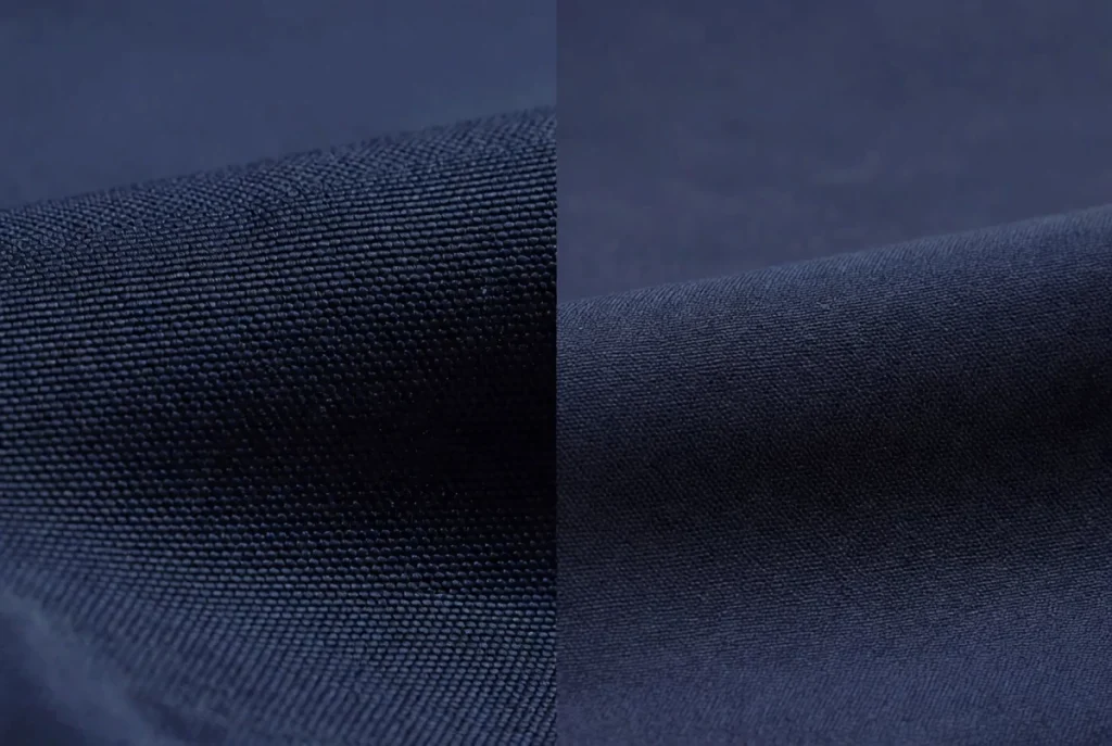 Oxford fabric vs polyester fabric close-up texture comparison