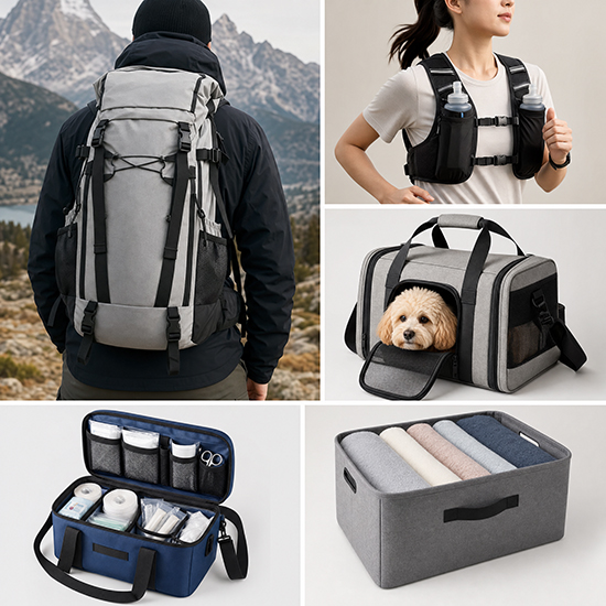 Custom bags for outdoor pet medical and soft goods industries