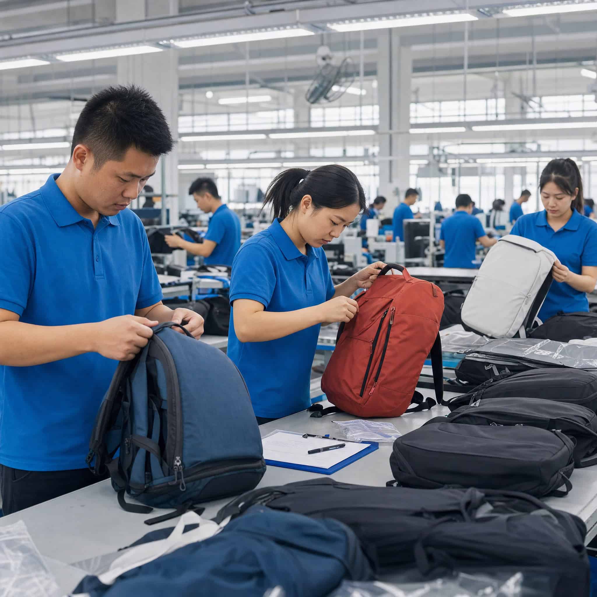 Custom bag manufacturing quality check for outdoor backpacks