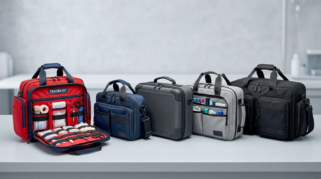 Custom medical and healthcare bags OEM manufacturing for EMS nursing lab and home care applications