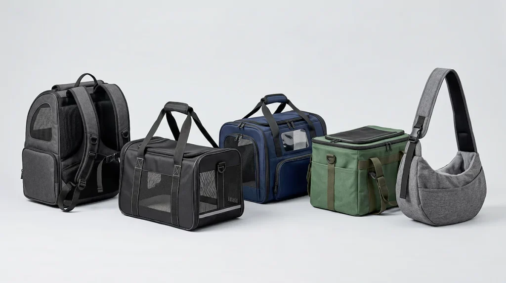 Custom pet carrier bags including backpacks, airline approved, soft carriers, bike mounted and ergonomic slings for OEM and private label