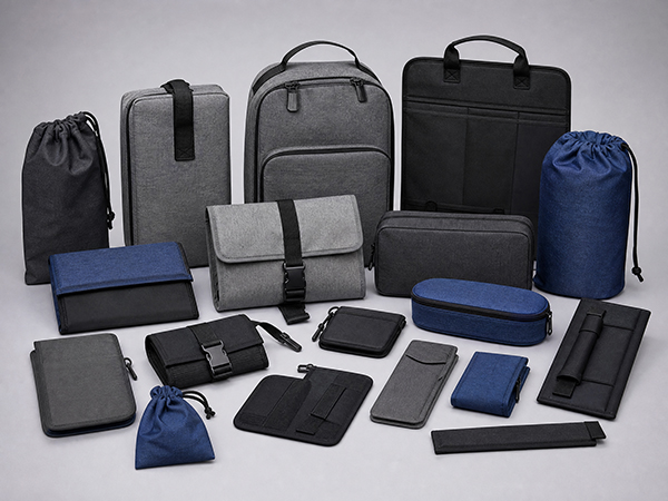 Fabric soft goods OEM manufacturing for pouches covers organizers and textile cases