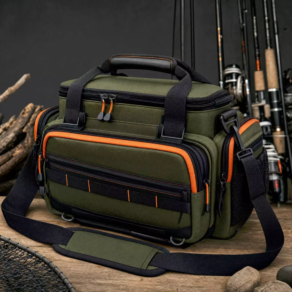 Fishing tackle and organizer bags with multiple pockets water resistant fabric and OEM customization