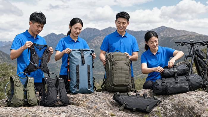 Outdoor backpacks and hydration gear for OEM product development