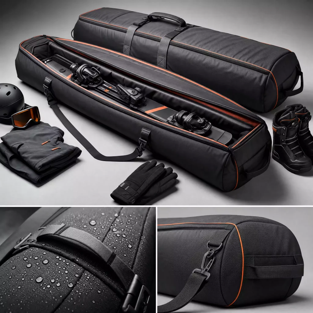 Ski and snowboard travel bags with padded protection reinforced handles and OEM manufacturing