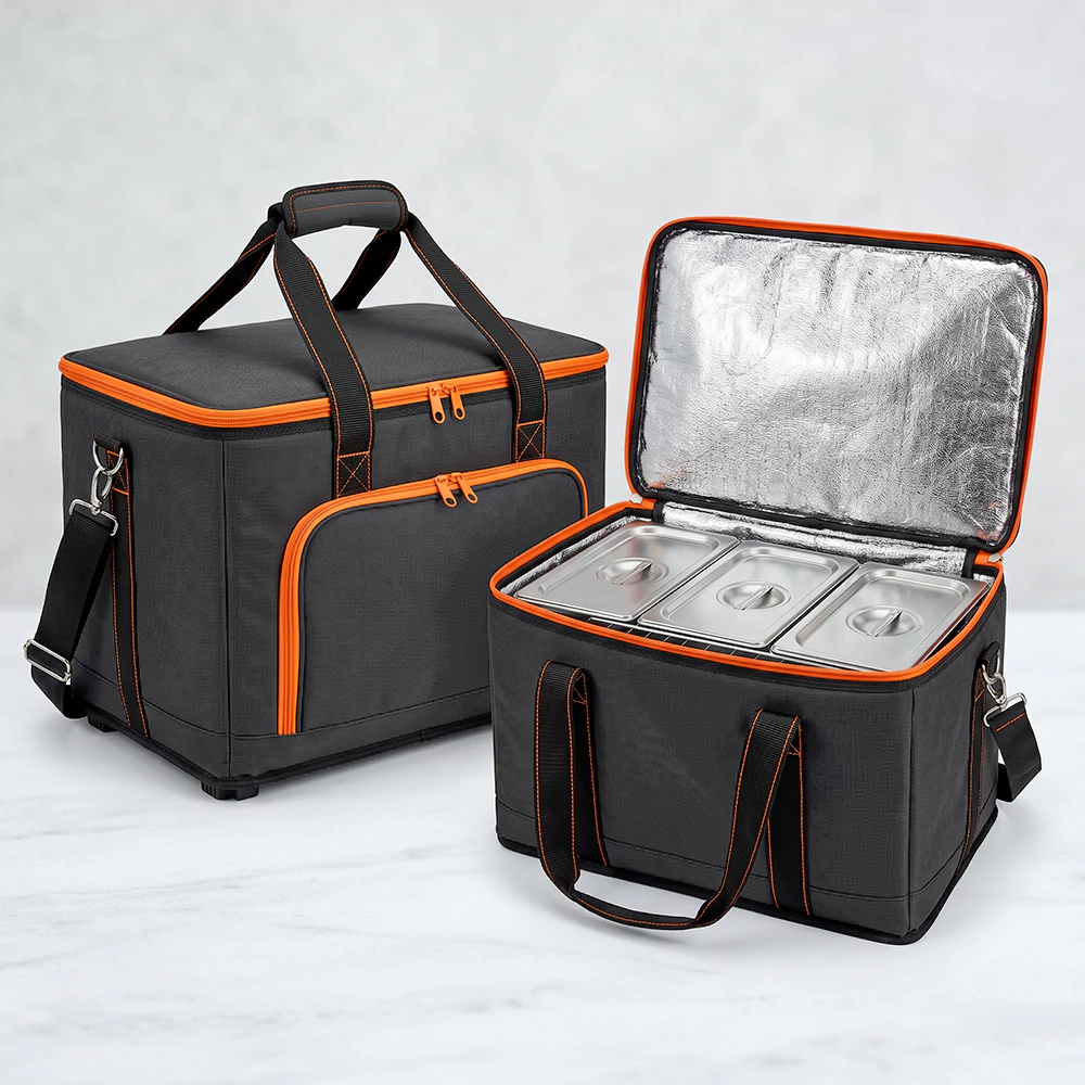 Catering and event thermal bags with large insulated structure and OEM manufacturing