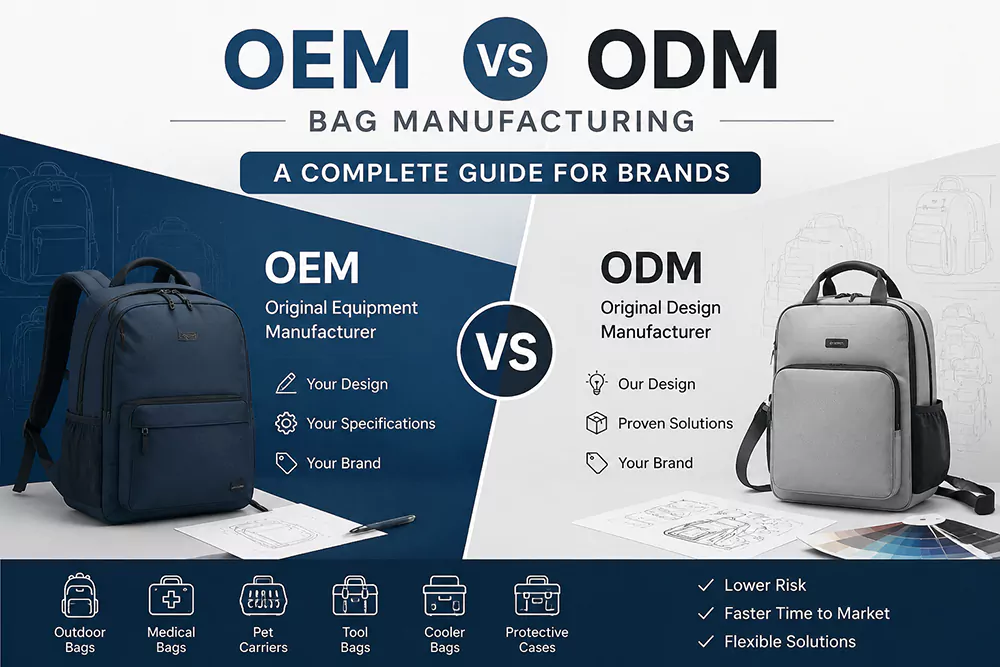 OEM vs ODM bag manufacturing comparison guide for custom bag brands