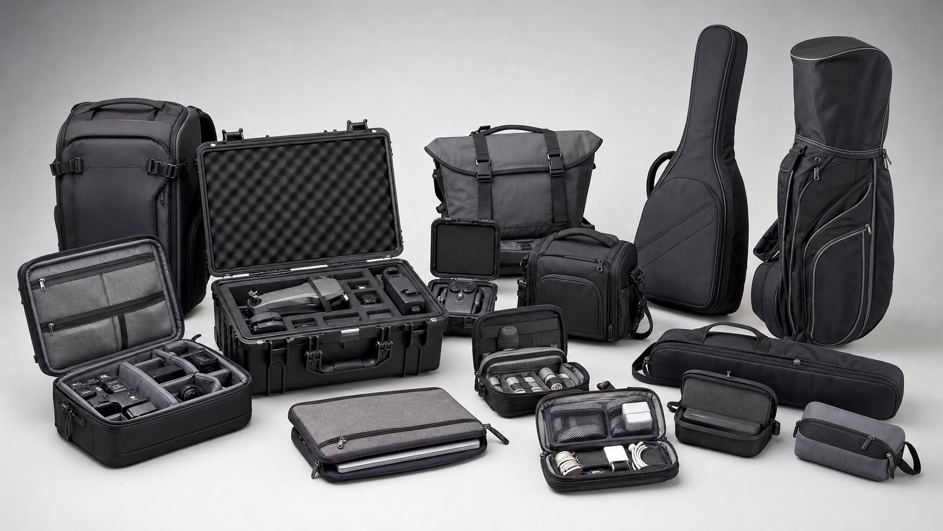 Custom protective cases and specialty bags OEM manufacturing for drones instruments electronics optics and sports equipment
