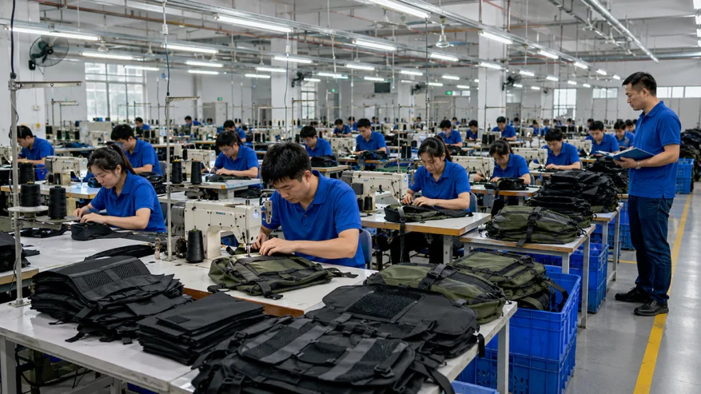 Custom bag sewing line setup for efficient bulk production