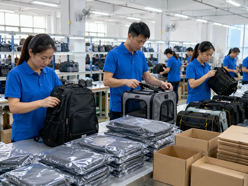 Quality inspection and packaging for custom bag bulk production