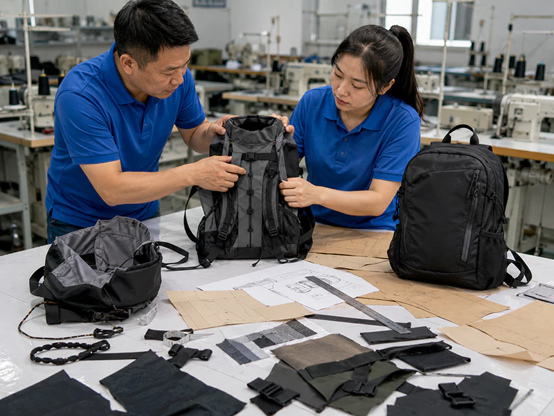 Custom bag sample development before confirming bulk production MOQ